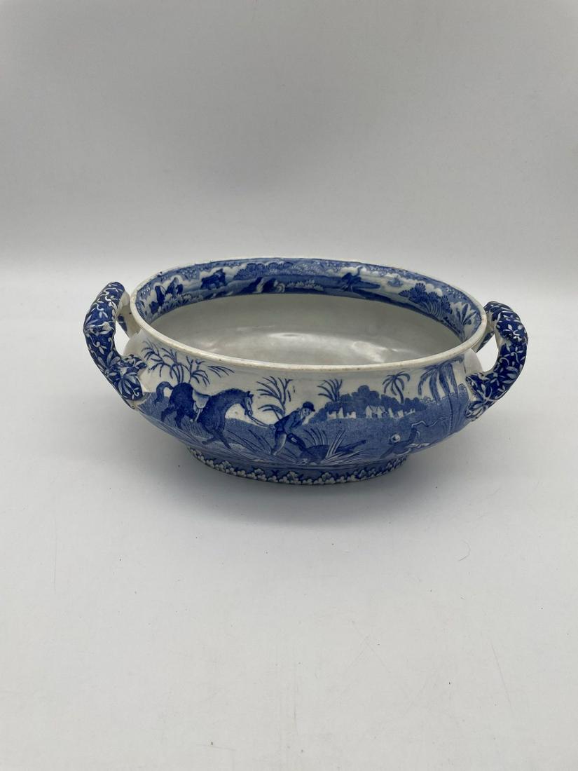 Spode Blue and White Transferware Small Handled Tureen c1810 (1 of 5)