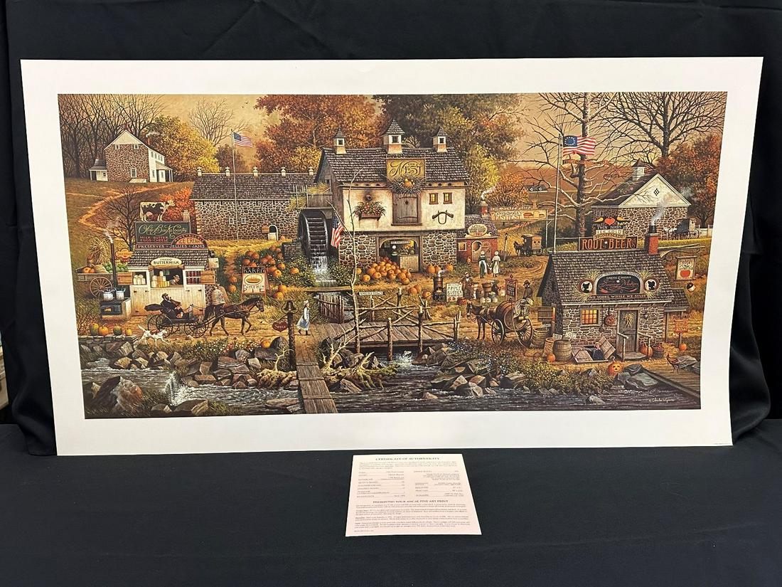 Charles Wysocki S/N Lithograph "Olde Bucks County" 1994 (1 of 3)