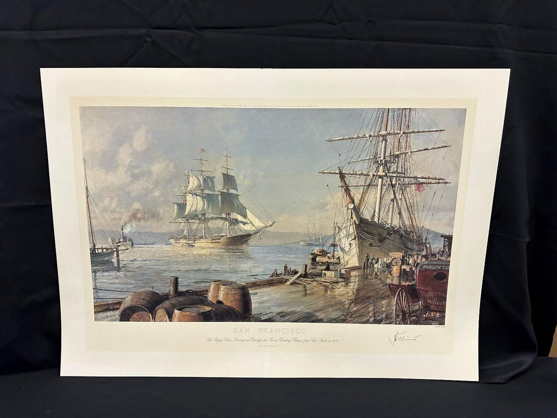John Stobart S/N Lithograph "San Francisco The Flying Cloud Arriving in Port" (1 of 3)
