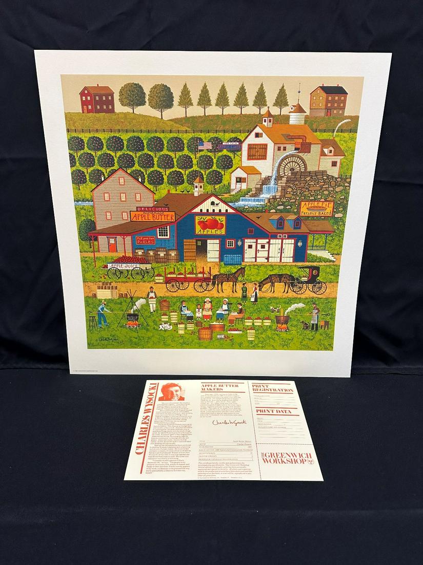 Charles Wysocki S/N Lithograph "Apple Butter Makers" 1983 (1 of 3)