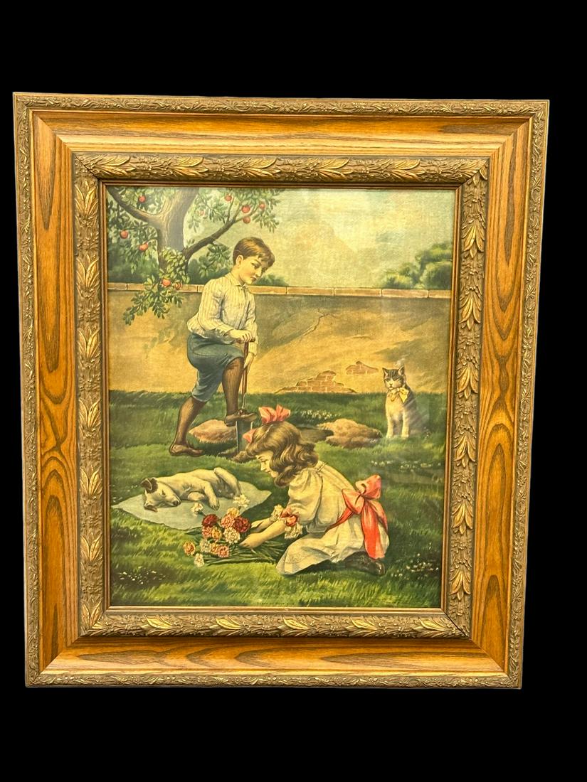 Death of Poor Fido by James Lee Lithograph (1 of 3)