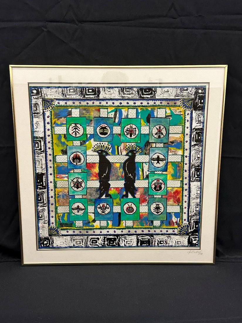 Dorothy Baka "Bugged" 2018 Mixed Media Painting (1 of 3)