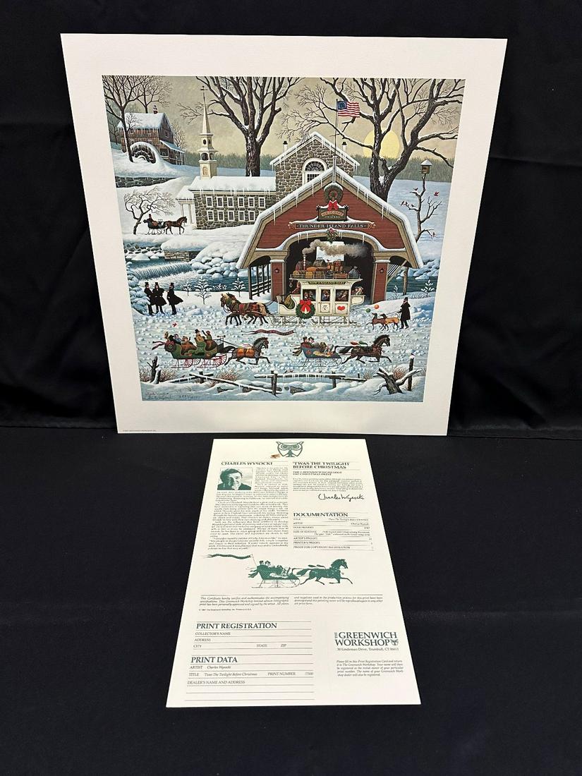 Charles Wysocki S/N Lithograph "Twas the Twilight Before Christmas" 1987 (1 of 3)
