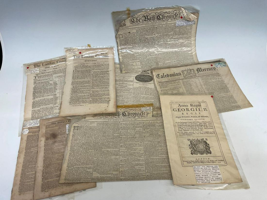 Group of Late 18th Century, Early 19th Century Newspapers in London (1 of 7)