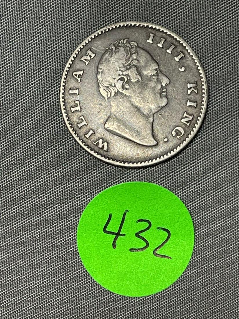 Silver Half Rupee King William IIII Calcutta (#432) (1 of 1)