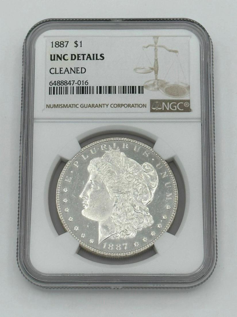 1887 Morgan Silver Dollar NGC UNC Details (1 of 4)