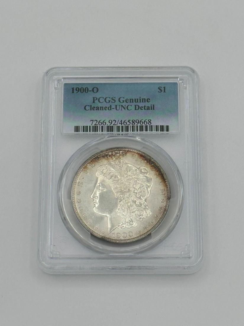 1900-O Morgan Silver Dollar PCGS Genuine UNC Detail (1 of 4)