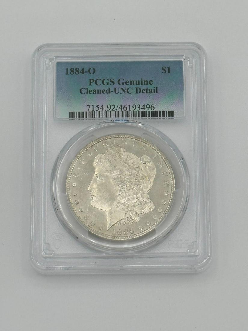1884-O Morgan Silver Dollar PCGS Genuine UNC Detail (1 of 4)