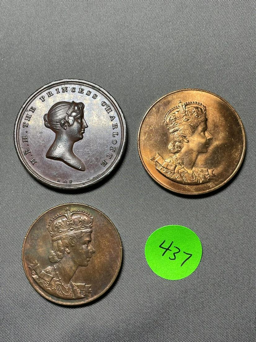 (3) Great Britain Queen Elizabeth II and Princess Charlotte Medals (#437) (1 of 4)