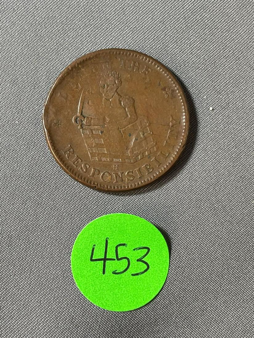 1833 Andrew Jackson Hard Times Token (#453) (1 of 3)