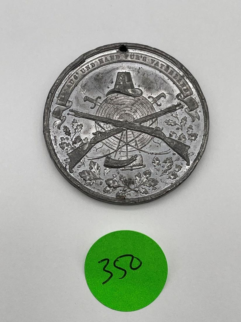 1874 Bavarian Schuzenfest Rifle Festival Medal (#350): 1874 Bavarian Schuzenfest Rifle Festival Medal (#350): Medal for German shooting festival.