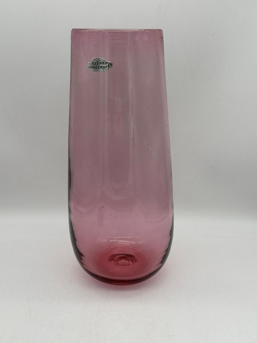 Blenko Hand Blown Art Glass Vase (1 of 2)