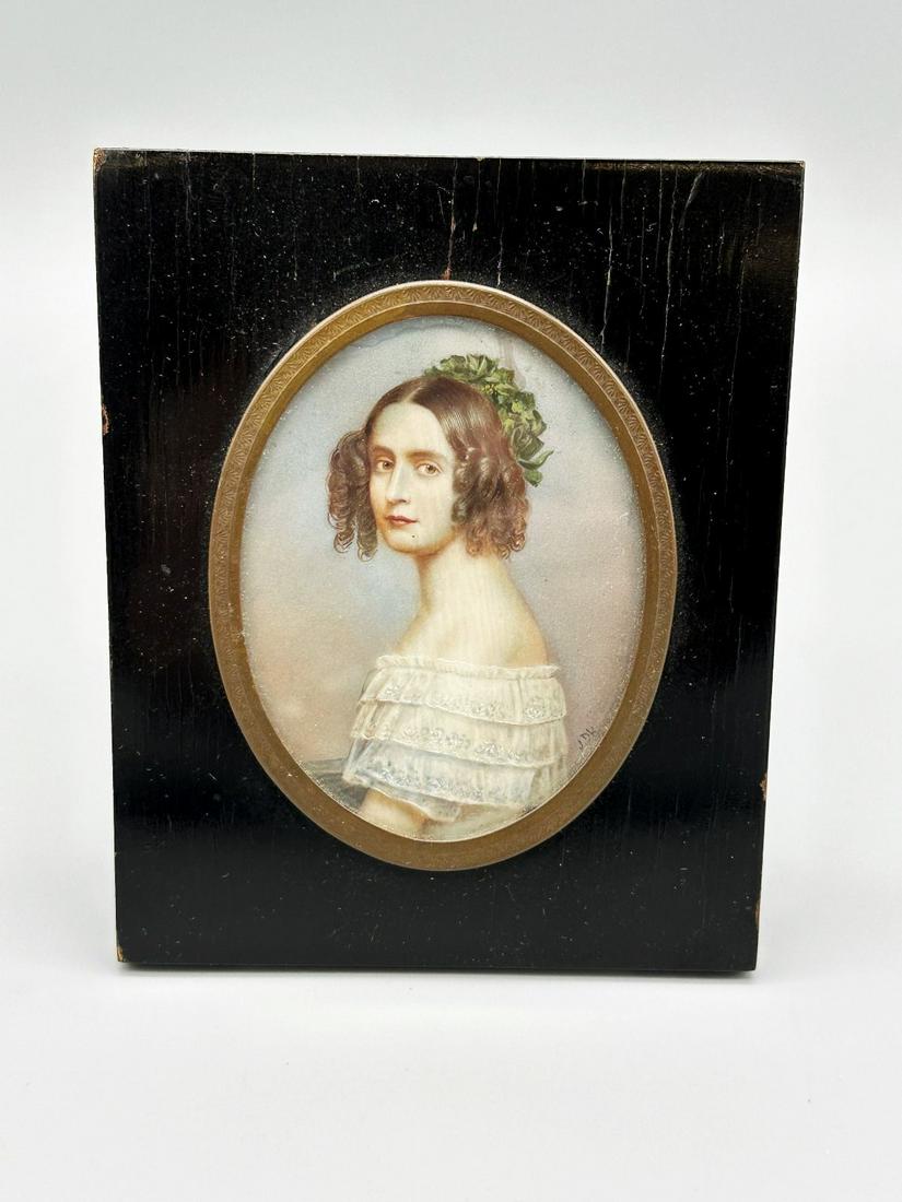Miniature Portrait of Princess Alexandria of Bavaria Signed JDK (1 of 4)