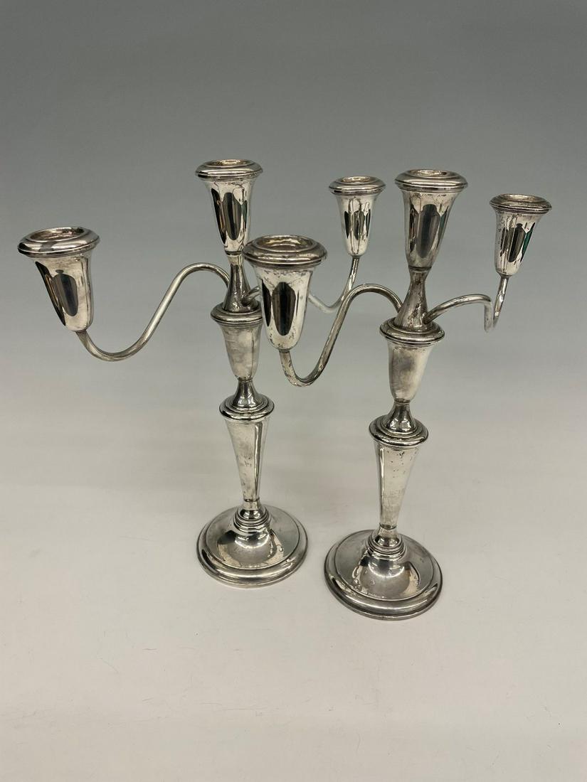 Pair of Reed and Barton Weighted Sterling Silver Convertible Candelabras (1 of 5)