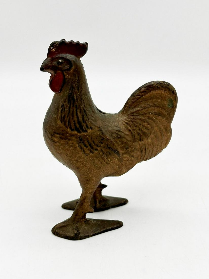 Cast Iron Hubley Rooster Still Bank 1910-1934 (1 of 7)