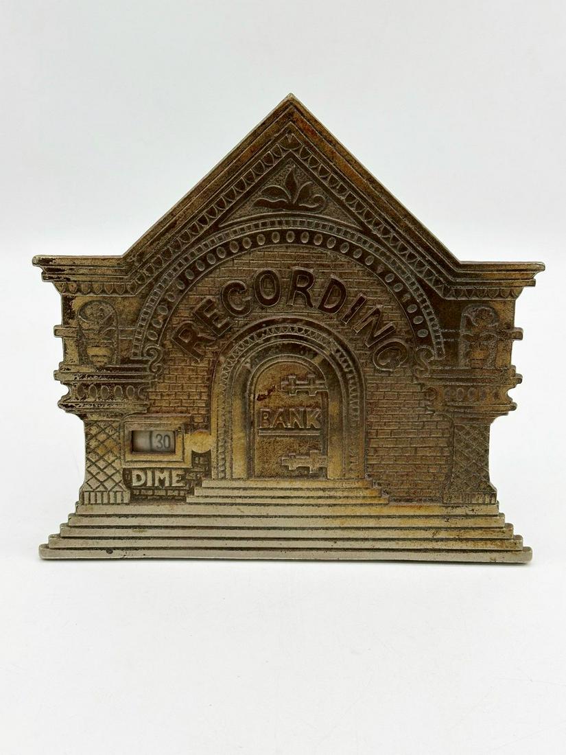 The National Dime Recording Bank Cast Iron Still Bank 1890's (1 of 6)