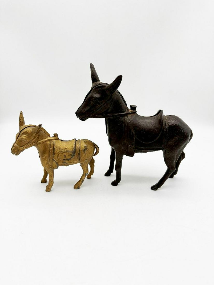 (2) A.C. Williams Donkey Cast Iron Still Banks (1 of 6)