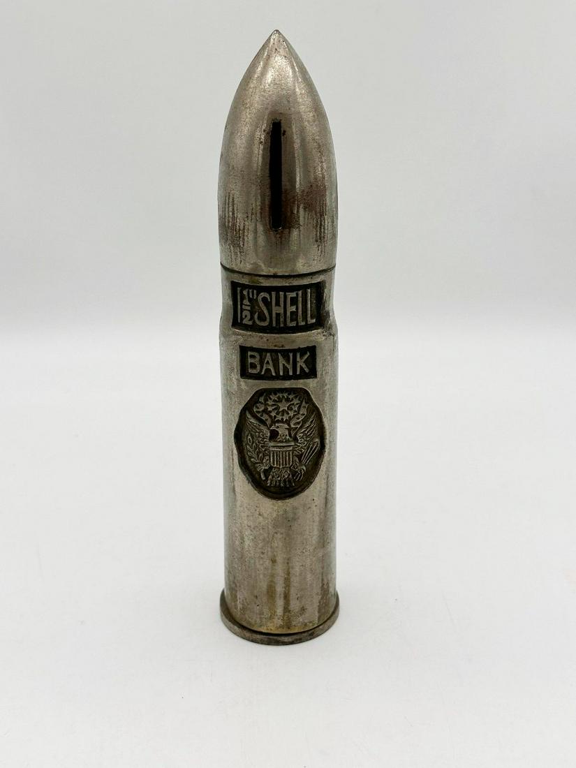 Ferrosteel Mfg. US 1919 Cast Iron 1&1/2" Shell Bank (1 of 5)
