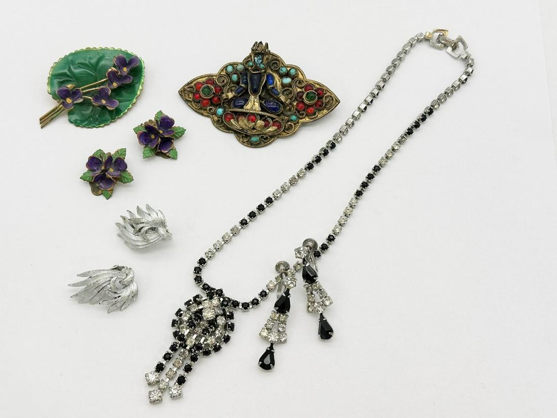 Group of Signed Costume Jewelry: Lisner, Austrian, Manjushri Tibetan (1 of 5)