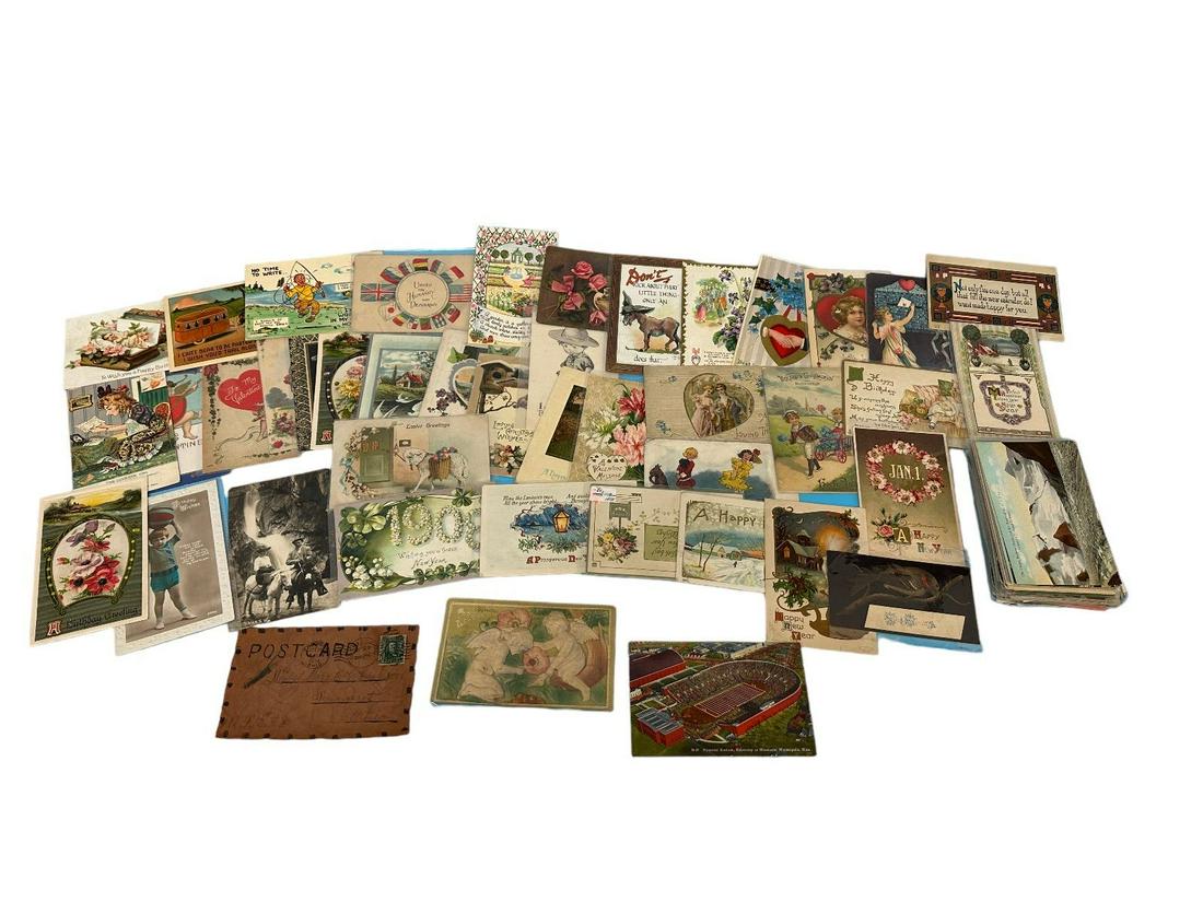 Group of Turn of the Century Postcards: Holidays, Greetings, Leather (1 of 14)