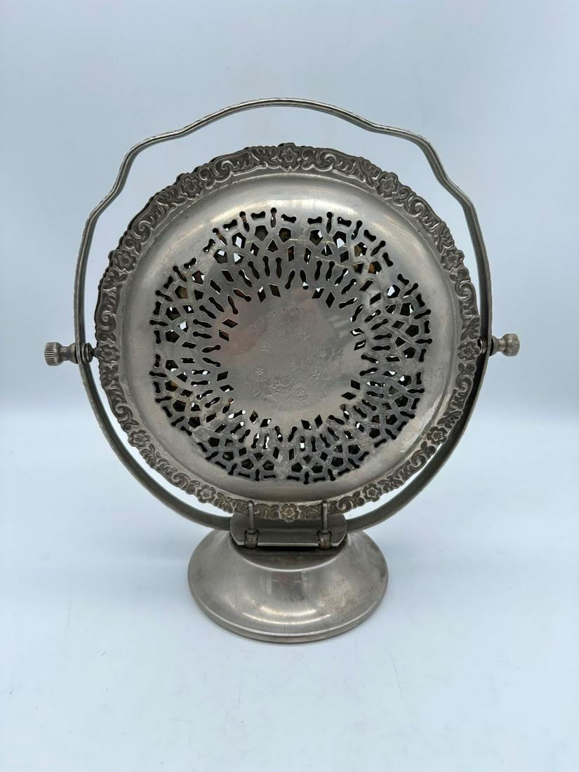 Kent Silversmiths Silver Plate 3 Tier Folding Sandwich Tray (1 of 3)