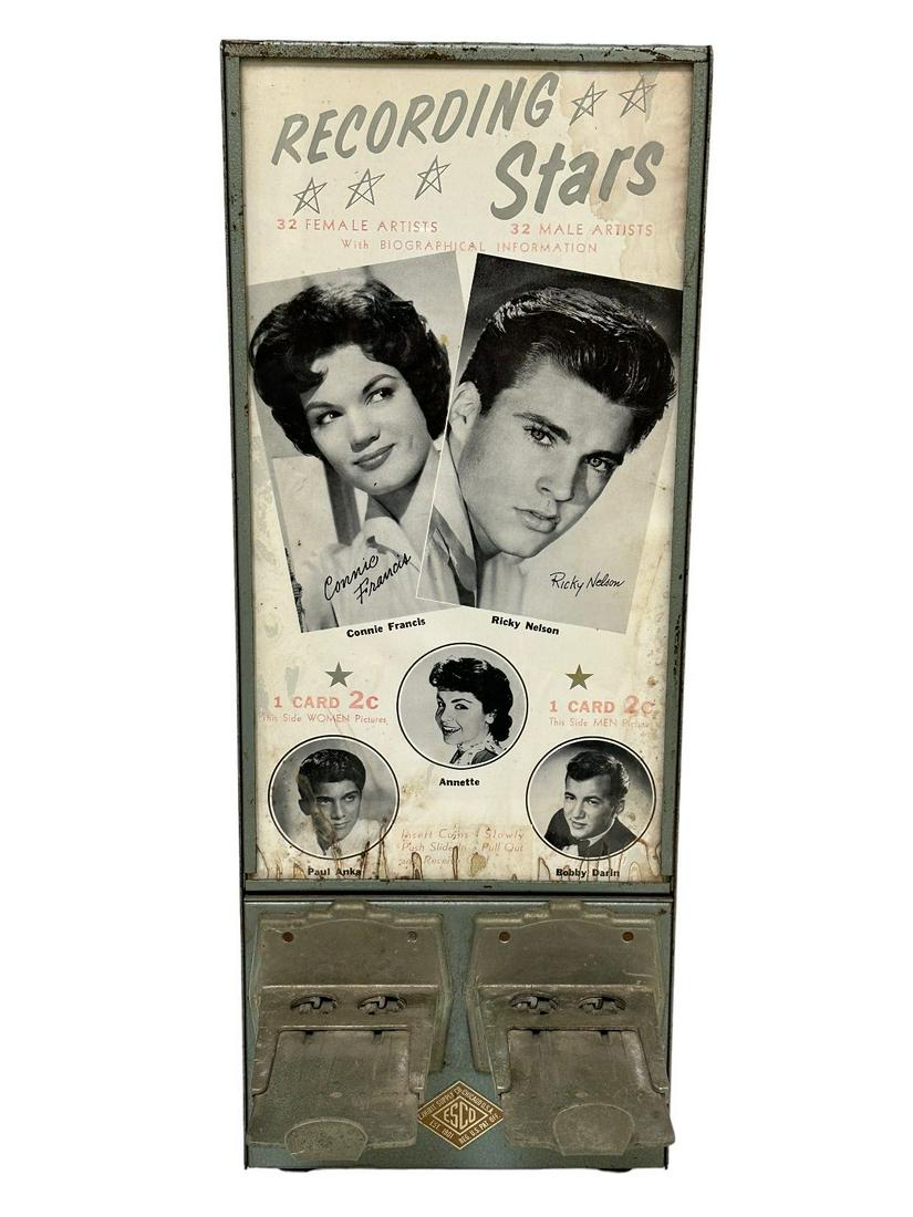 1950's Recording Stars ESCO Exhibit Supply Co. 2 Penny Vending Machine (1 of 9)