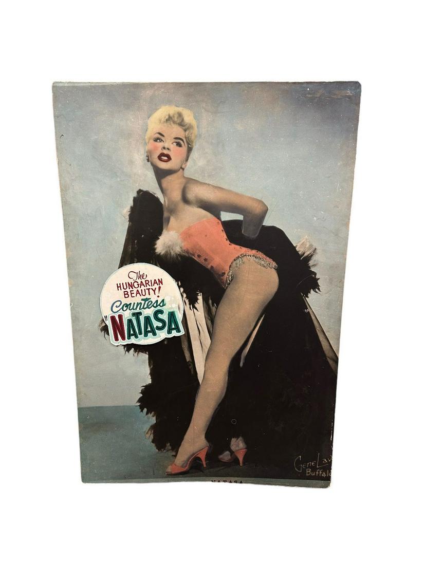 Original Roxy Burlesque Theater Display Advertisement "The Hungarian Beauty Natasa" (1 of 6)