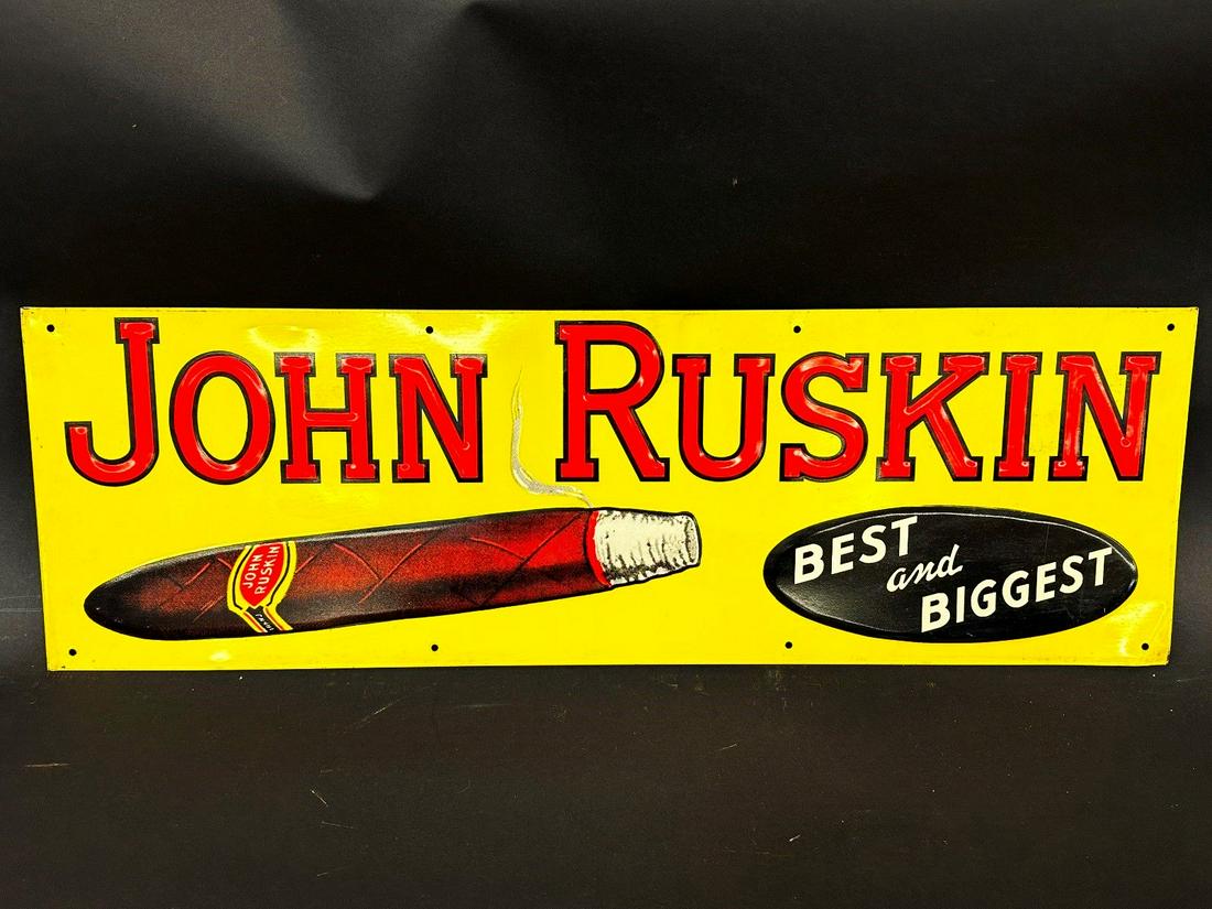 John Ruskin Cigar Best and Biggest Embossed Advertising Sign (1 of 6)