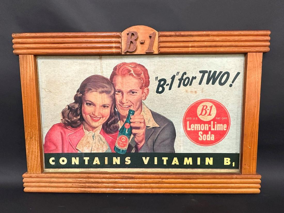 B-1 Lemon Lime Soda Advertising Poster in Original Wooden B-1 Frame (1 of 7)