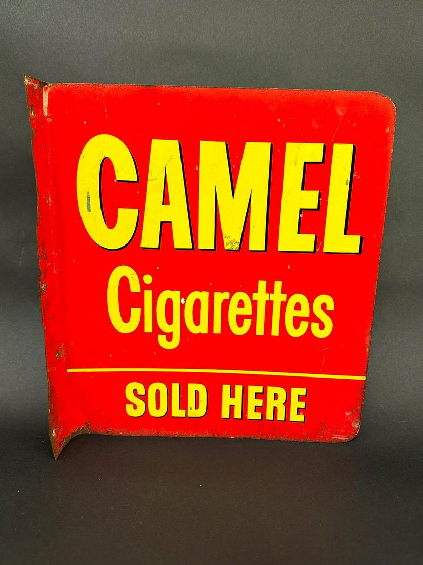 Camel Cigarettes Sold Here Double Sided Metal Flanged Advertising Sign (1 of 8)