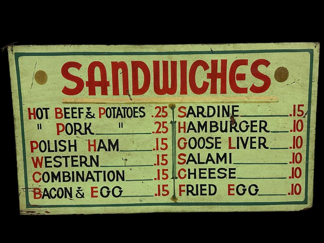 Wooden Deli Menu Painted Advertising Sign (1 of 5)