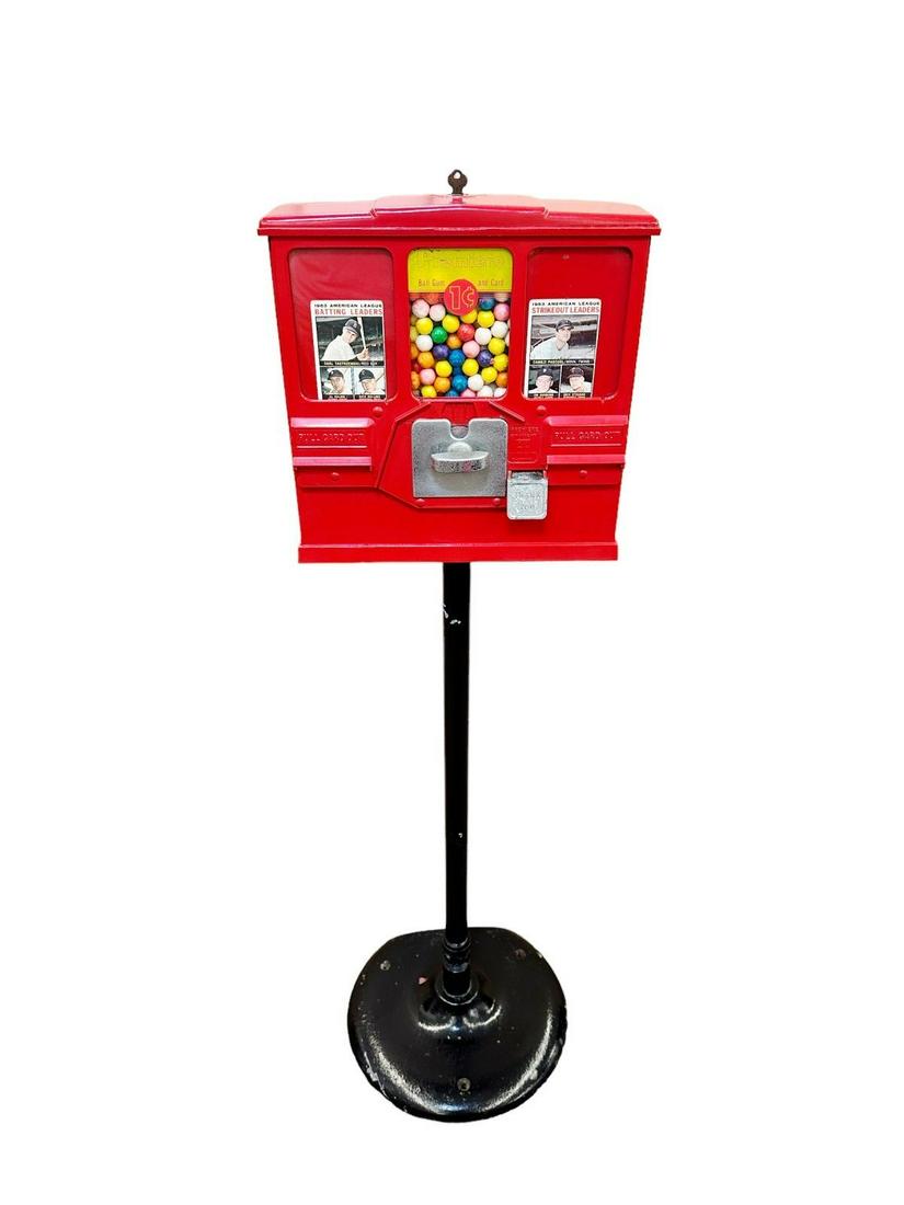Premiere Gum And Card Vendor Coin Operated Machine Auction