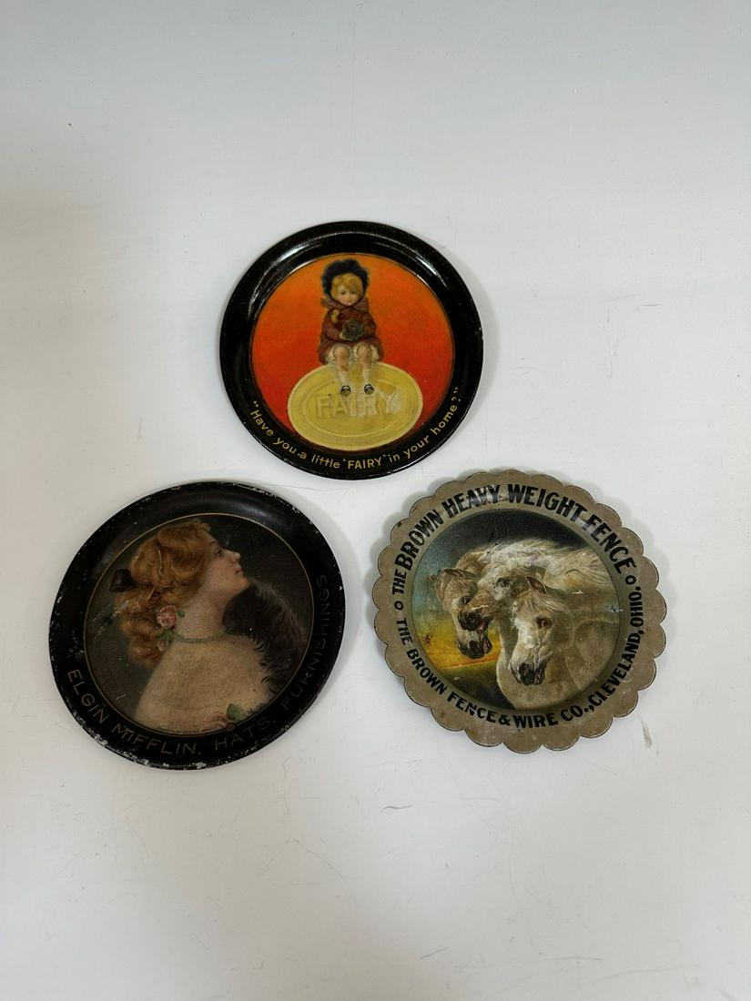 (3) Advertising Tip Trays: Elgin Mifflin, Brown Co., Fairy (1 of 4)