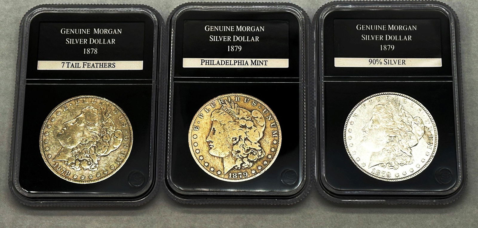 (3) Morgan Silver Dollars PCS Stamps & Coins (1 of 2)