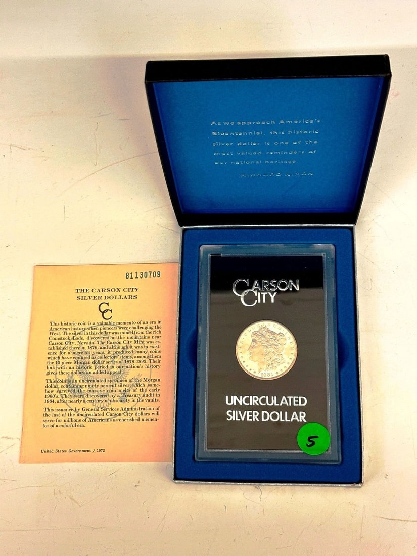 1881-CC Carson City Uncirculated Morgan Silver Dollar GSA (1 of 3)