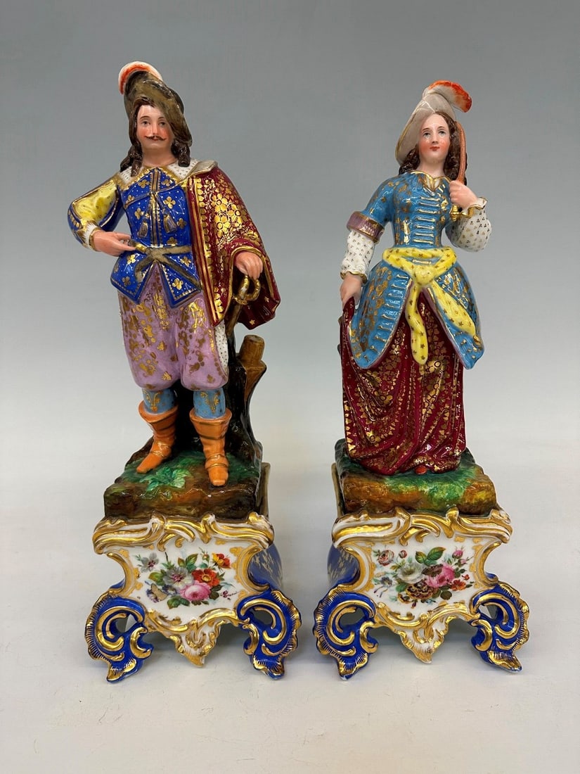 Pair of 19th Century Paris Figural Porcelain Scent Bottles (1 of 7)