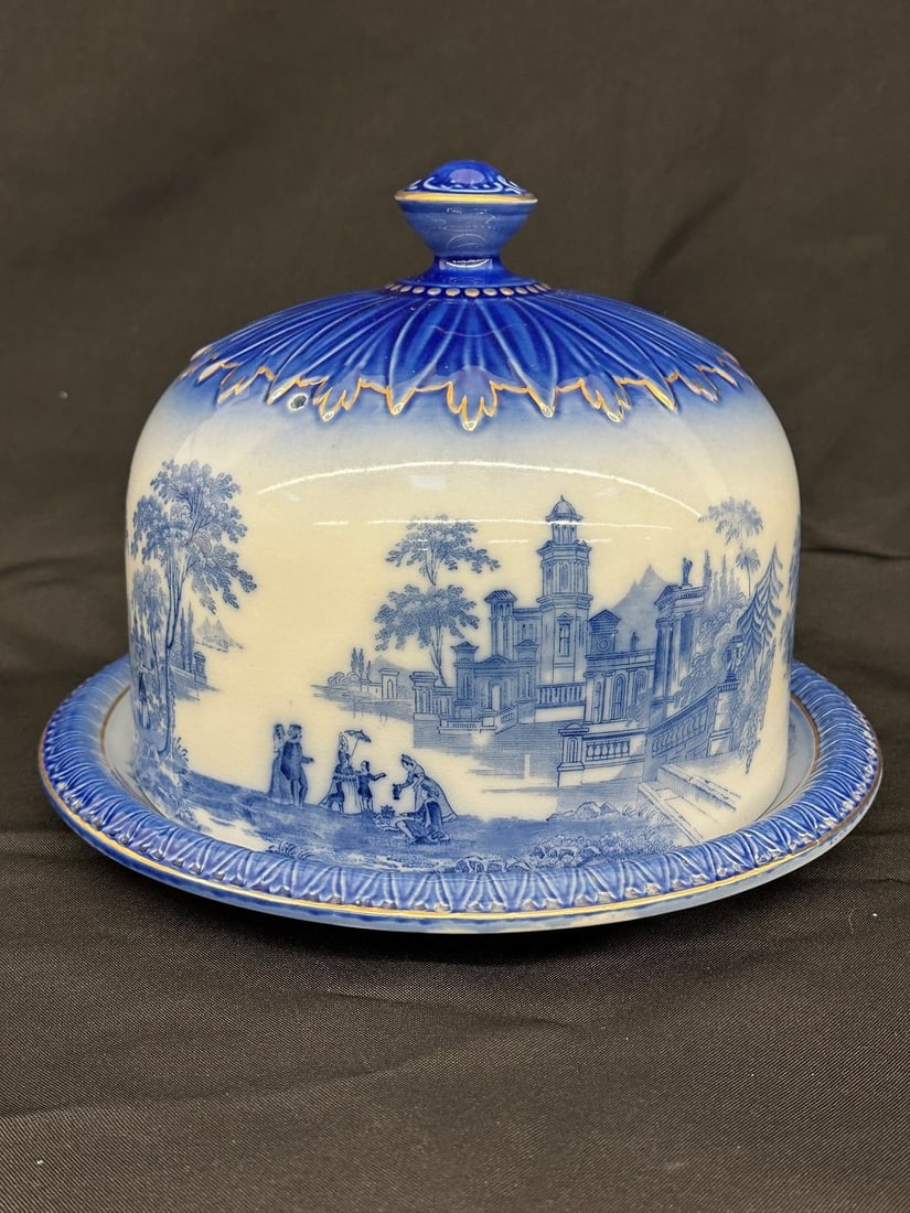 Staffordshire Serving Cake Platter Flow Blue Blakeney (1 of 7)