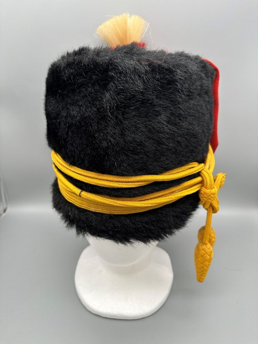 Canadian Royal Horse Artillery Busby or Leather Hat: Canadian Royal Horse Artillery Busby or Leather Hat: William Skully Montreal maker.