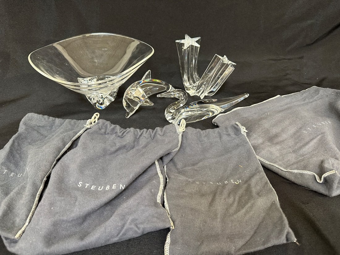 (4) Pieces of Steuben Glass With Original Bags (1 of 5)