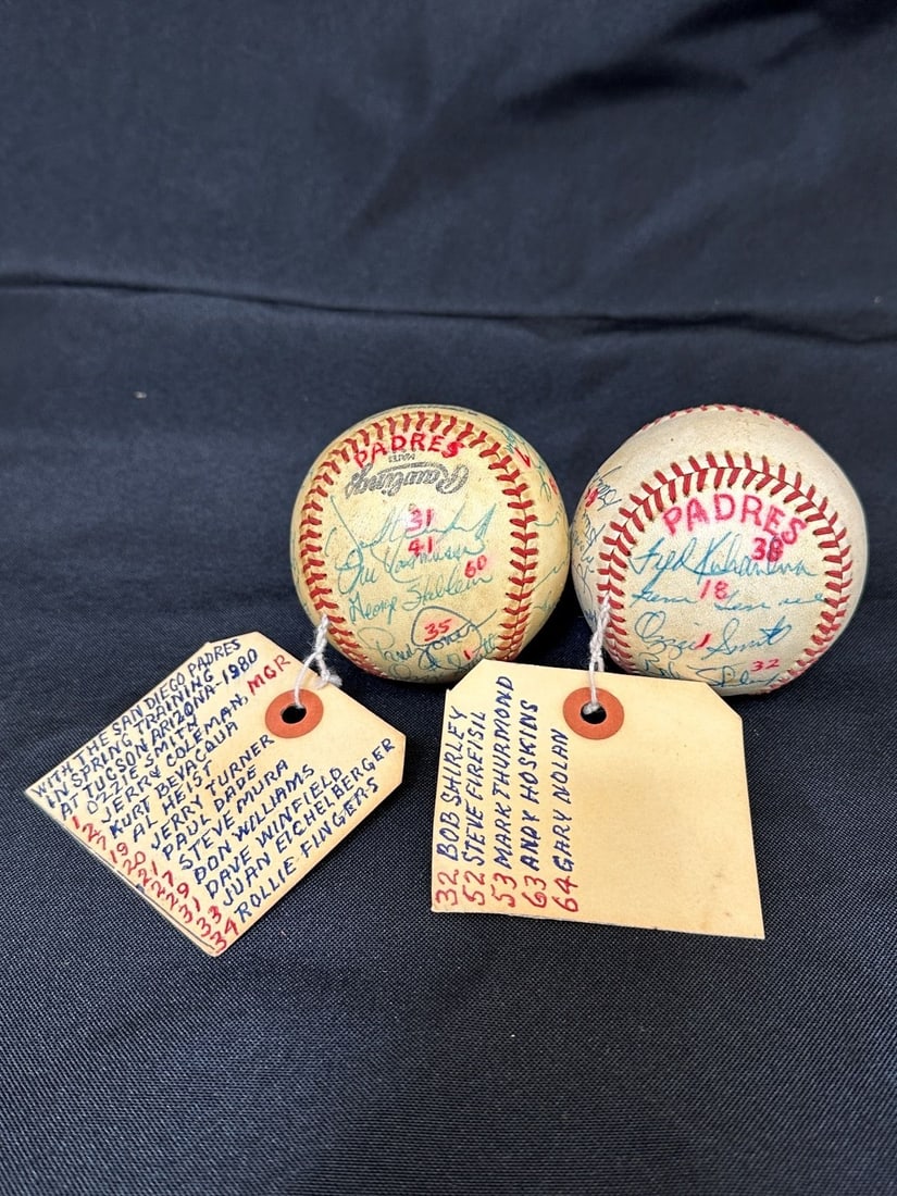 (2) Autographed San Diego Padres Baseballs 1980 Spring Training (1 of 13)