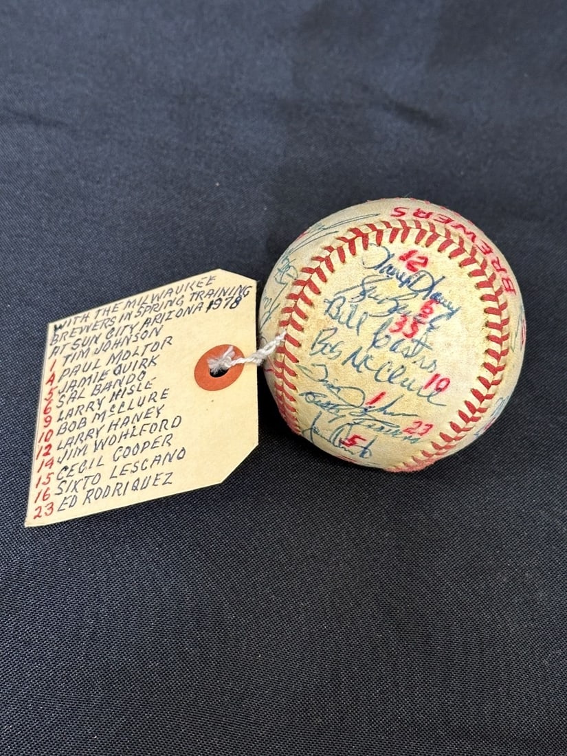 1978 Milwaukee Brewers Spring Training Team Signed Baseball (1 of 8)