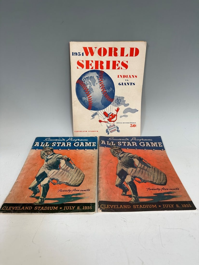 (3) Cleveland Indians Game Programs 1935, 1954 (1 of 3)
