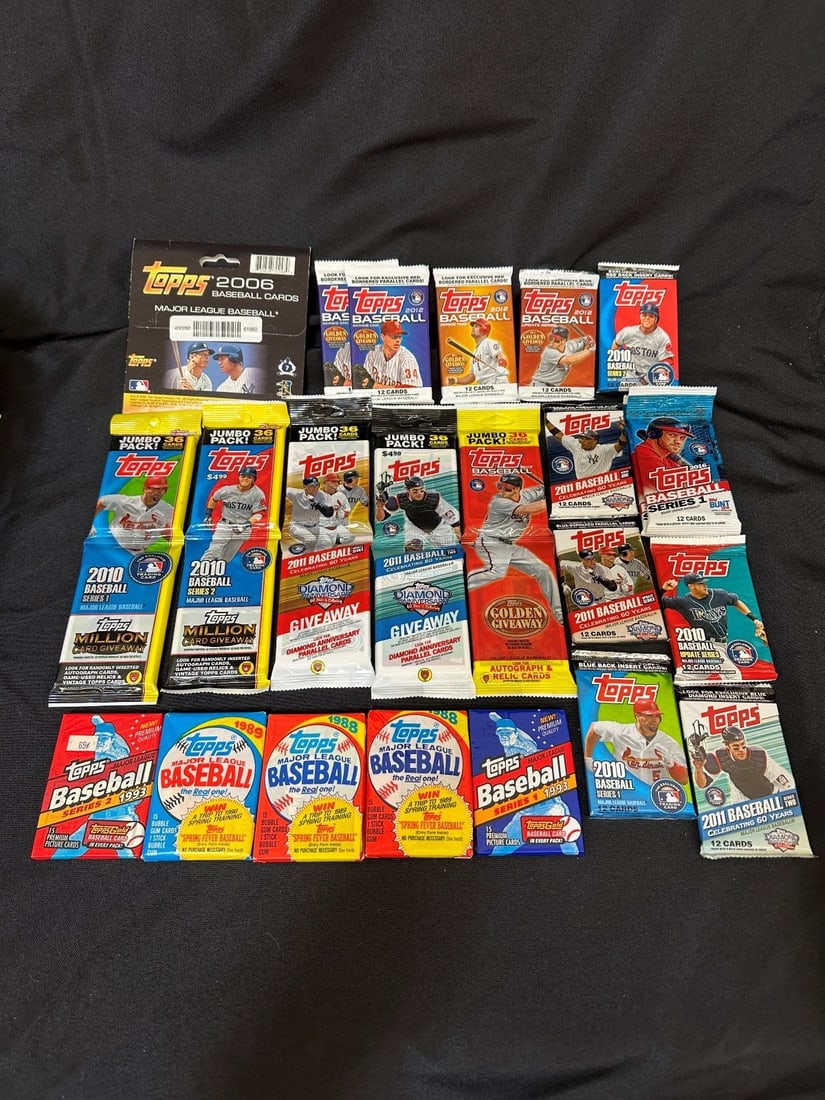 (21) Topps Baseball Unopened Sealed Jumbo, Hanger, Packs, Boxes Including 2011 Update Series Jumbo (1 of 6)