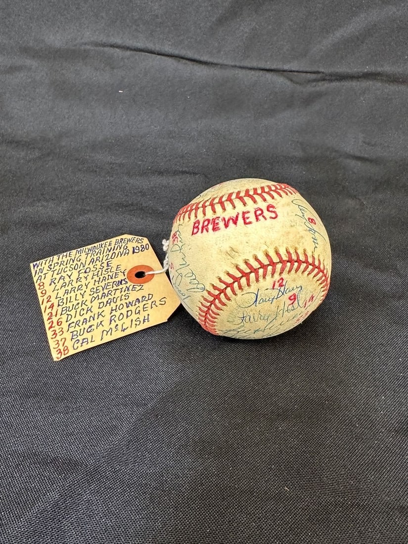 1980 Milwaukee Brewers Spring Training Team Signed Baseball (1 of 8)