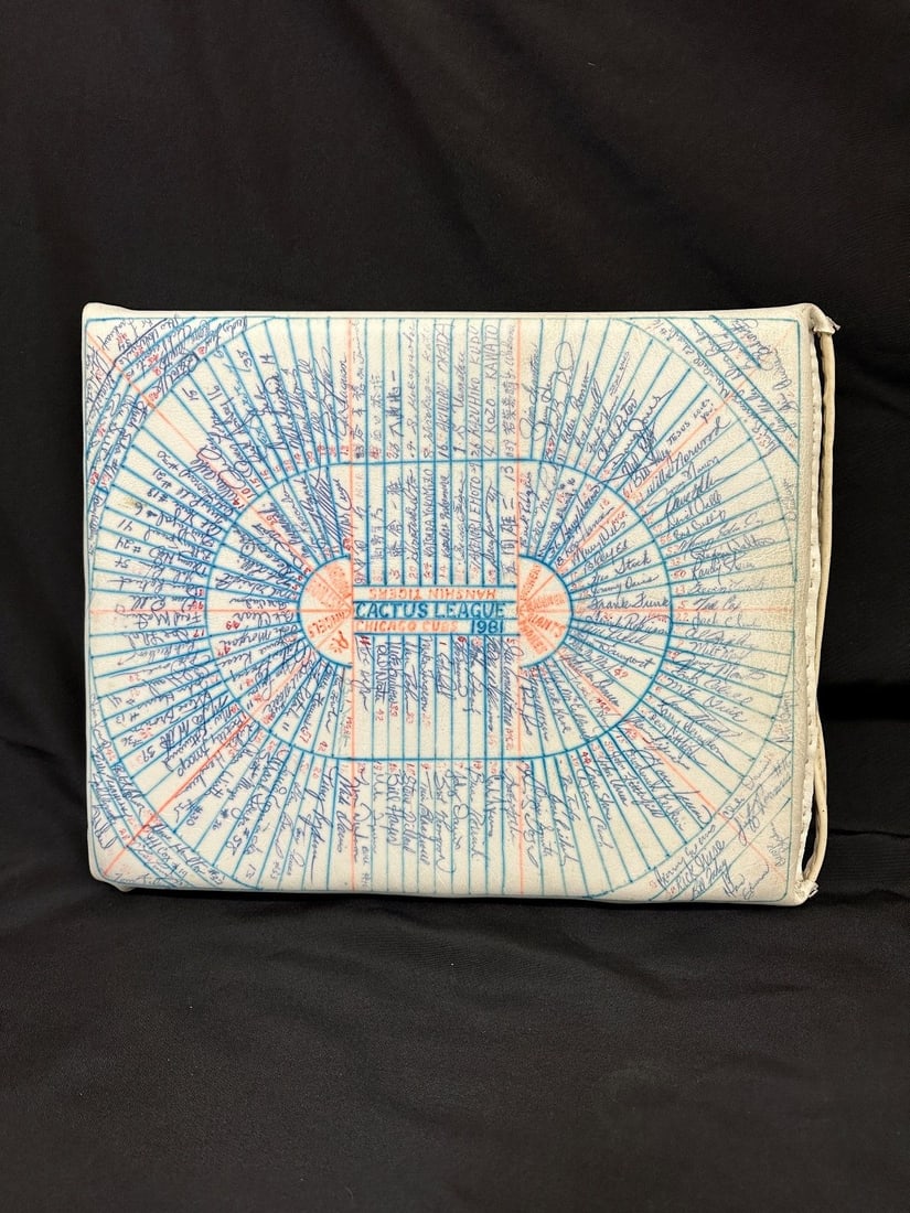 Multiple MLB Autographed Cushion 1981 Cactus League Spring Training Including HOF'ers, Cleveland (1 of 20)