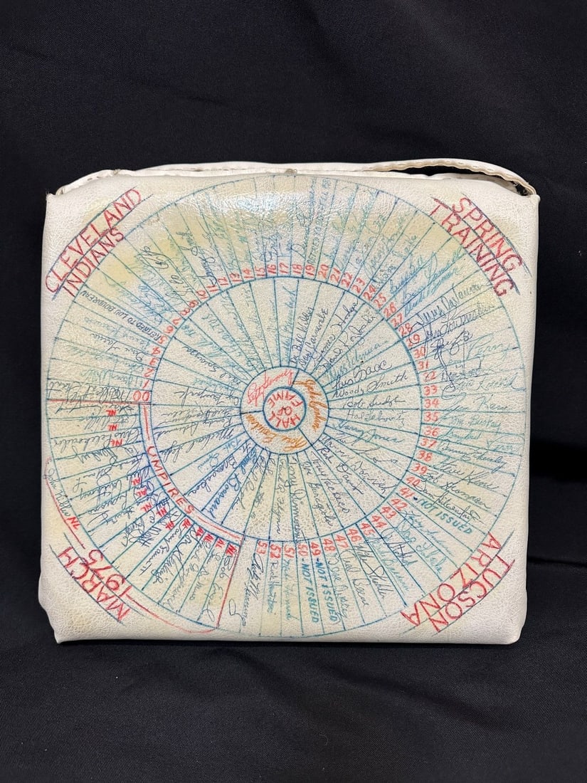 Multiple MLB Autographed Cushion 1975 Spring Training Including HOF'ers, Cleveland Indians, 7 Other (1 of 20)