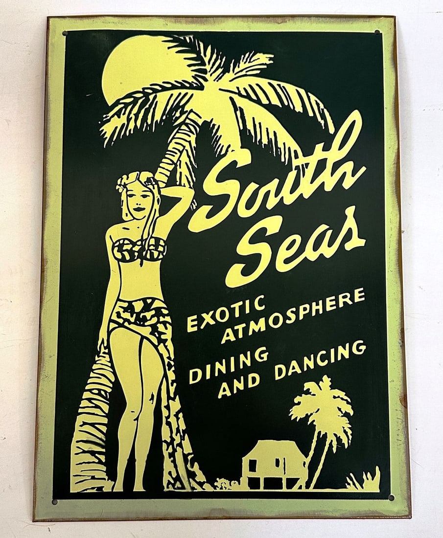 Vintage South Seas, Exotic Atmosphere Dining and Dancing Advertising Sign (1 of 4)