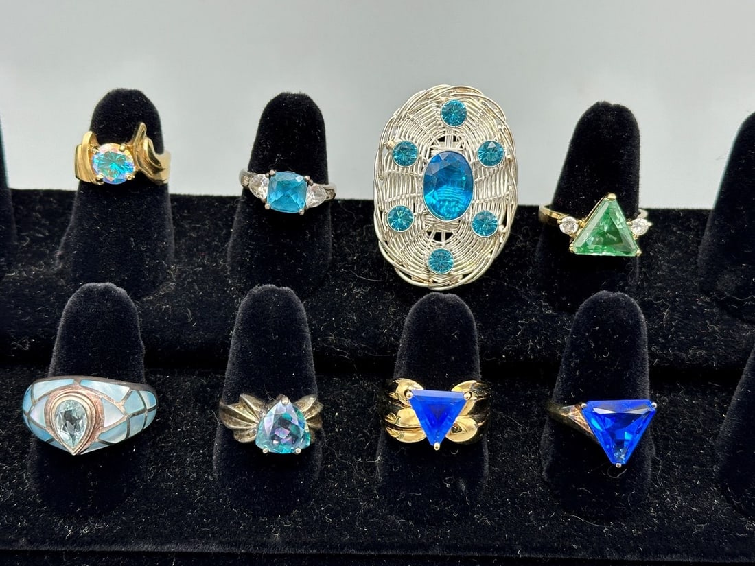 (8) Sterling Silver Topaz Rings (1 of 5)