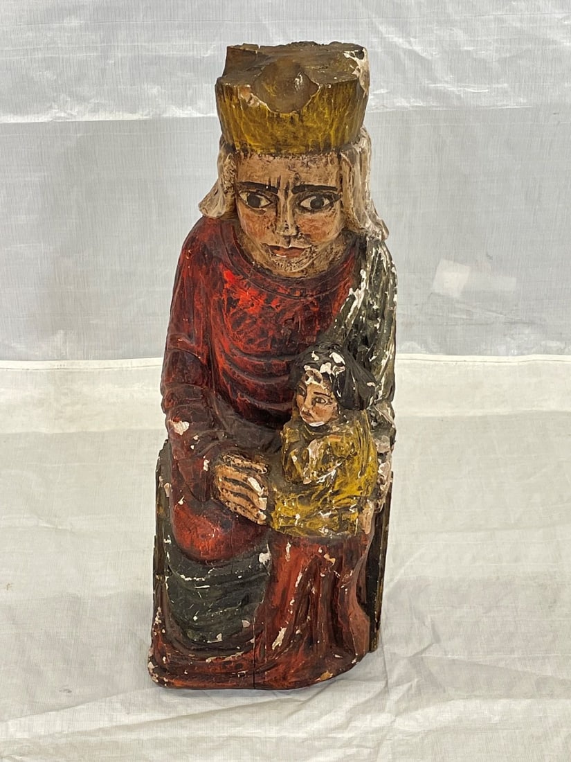 South or Central America Santos Wooden Carved Figure with Polychrome (1 of 5)