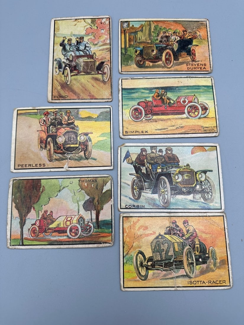 1950's 3D Bowman Antique Automobile Trading Cards: 1950's 3D Bowman Antique Automobile Trading Cards: Includes Thomas, Peerless, Ford, Isotta-Racer, Corbin, Simplex, Stevens Duryen.